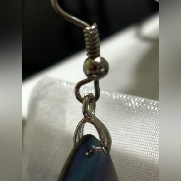 925 silver hook-Abalone Shell Teardrop Dangle Earrings NWB- gift ready - Picture 4 of 5